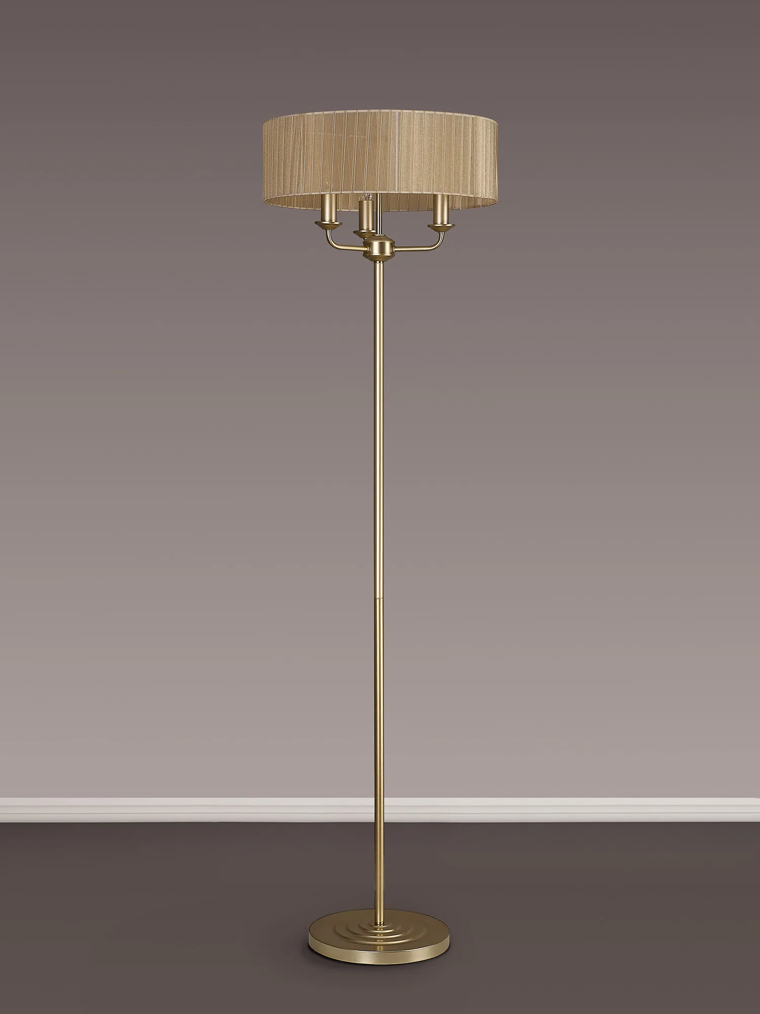 Banyan 45cm 3 Light Floor Lamp Champagne Gold, Soft Bronze DK0995  Deco Banyan CG SB